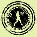 Tennis kids club with boy silhouette