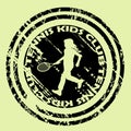 Tennis kids club icon with girl silhouette