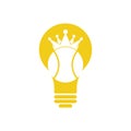 Tennis king bulb shape concept vector logo design.