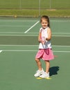 Tennis lesson girl Royalty Free Stock Photo