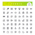 Tennis Line Icons Set
