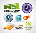 Tennis logo design elements Royalty Free Stock Photo