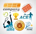 Tennis logo design elements Royalty Free Stock Photo