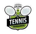 Tennis logo or label. Sport concept. Vector illustration