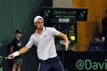 Tennis man Adrian Ungur in action at a Davis Cup match