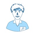 Tennis Man Athlete Head Icon