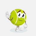 Tennis Mascot and background goodbye pose Royalty Free Stock Photo