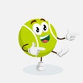 Tennis Mascot and background Hi pose Royalty Free Stock Photo