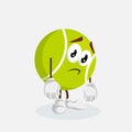 Tennis Mascot and background sad pose Royalty Free Stock Photo