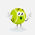 Tennis Mascot and background surprise pose Royalty Free Stock Photo