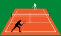 Tennis match on clay Royalty Free Stock Photo