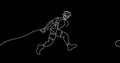 Tennis motion graphic design using movable single line.