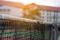 Tennis net on court background Royalty Free Stock Photo