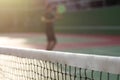 Tennis net on court background Royalty Free Stock Photo