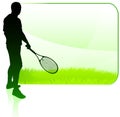 Tennis Player with Blank Nature Frame