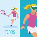 Tennis player cartoon Royalty Free Stock Photo