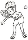 Tennis player, coloring Royalty Free Stock Photo