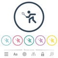 Tennis player flat color icons in round outlines