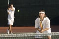 Tennis Player Hitting Backhand