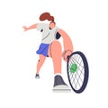 Tennis player hitting ball with racket in hand. Girl athlete playing court game. Sports woman, professional sportswoman
