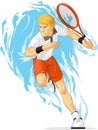 Tennis Player Holding Racket Royalty Free Stock Photo