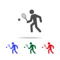 Tennis player icons. Elements of sport element in multi colored icons. Premium quality graphic design icon. Simple icon for Royalty Free Stock Photo