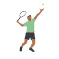 Tennis player isolated vector drawing