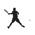 Tennis player, isolated vector silhouette