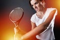 Tennis player with lightnings Royalty Free Stock Photo