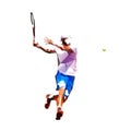 Tennis player low poly vector illustration Royalty Free Stock Photo