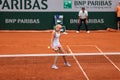 Tennis player Lyudmyla Kichenok of Ukraine in action during her women`s doubles semifinal match with partner Jelena Ostapenko