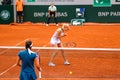 Tennis player Lyudmyla Kichenok of Ukraine in action during her women`s doubles semifinal match with partner Jelena Ostapenko