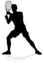 Tennis Player Man Sports Person Silhouette Royalty Free Stock Photo