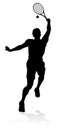 Tennis Player Man Sports Person Silhouette Royalty Free Stock Photo