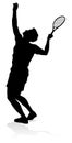 Tennis Player Man Sports Person Silhouette Royalty Free Stock Photo