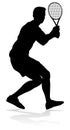 Tennis Player Man Sports Person Silhouette Royalty Free Stock Photo