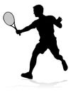 Tennis Player Man Sports Person Silhouette Royalty Free Stock Photo