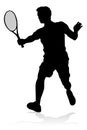 Tennis Player Man Sports Person Silhouette Royalty Free Stock Photo