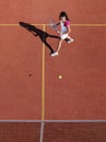 Tennis player with racket during a match game Royalty Free Stock Photo