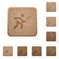 Tennis player wooden buttons