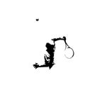 Tennis player serving ball, ink drawing. Abstract isolated vector silhouette Royalty Free Stock Photo