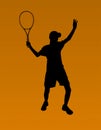 Tennis-player silhouette Royalty Free Stock Photo