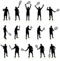 Tennis Player Silhouette Collection Royalty Free Stock Photo