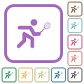 Tennis player simple icons