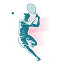 Tennis player. Sport emblem. Vector illustration