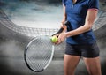 Tennis player in stadium Royalty Free Stock Photo