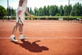 Tennis player start serving Royalty Free Stock Photo