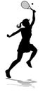 Tennis Silhouette Sport Player Woman Royalty Free Stock Photo