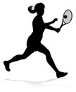 Tennis Player Woman Sports Person Silhouette Royalty Free Stock Photo