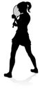 Tennis Player Woman Sports Person Silhouette Royalty Free Stock Photo